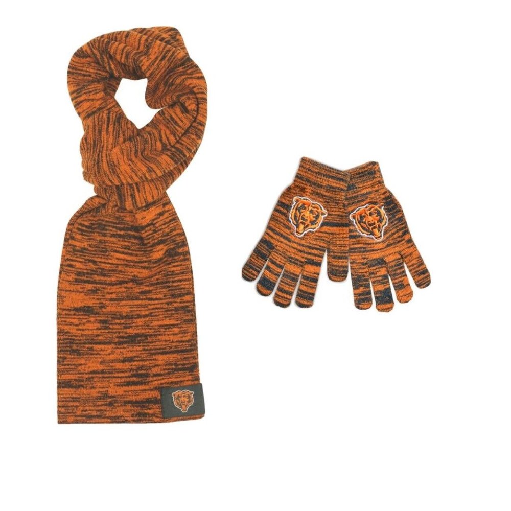 Officially Licensed NFL Chicago Bears  Color Blend Scarf And Glove Set